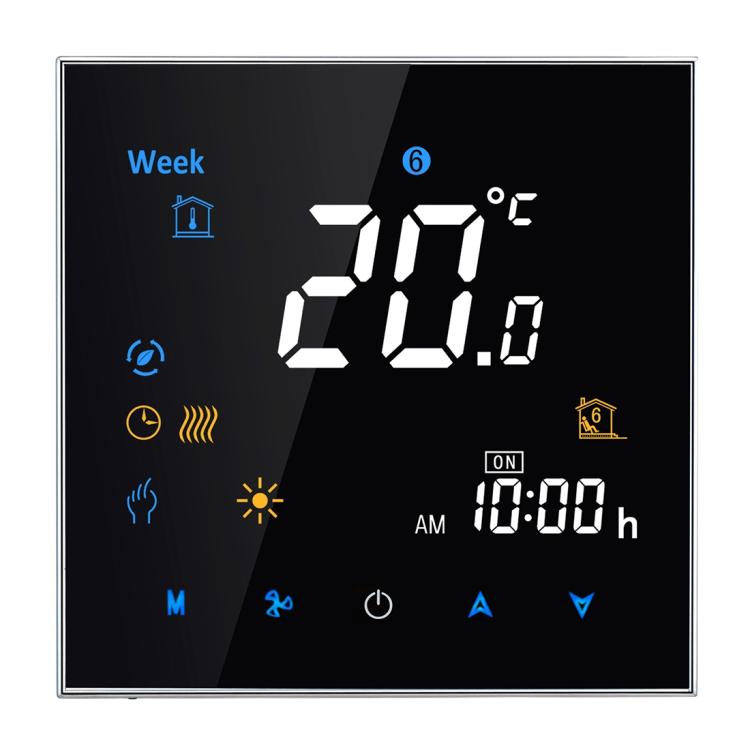 BHT-3000 16A Load Electronic Heating Type LCD Digital Heating Room Thermostat with Sensor, Display Clock / Temperature  / Time / Week / Heat etc., BHT-3000 16A (Black), BHT-3000 16A (White)
