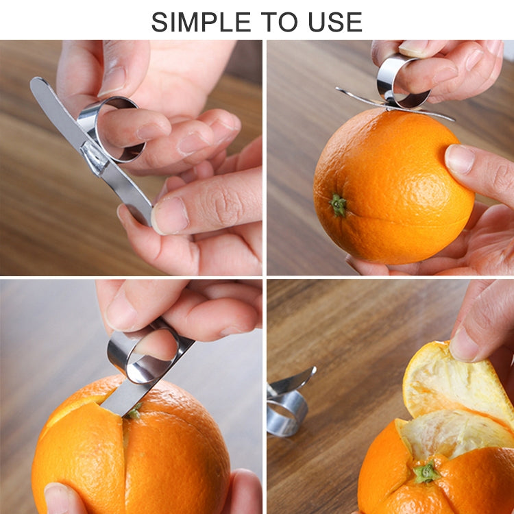 5 PCS Stainless Steel Finger Open Orange Peeler Parer Tool