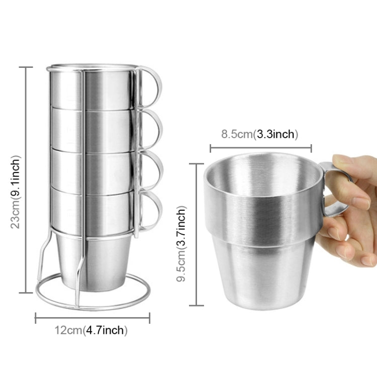 Outdoor Portable Picnic Cups Four Piece Suit Stainless Steel Drinking Mugs Anti-Hot Tea Coffee Cup