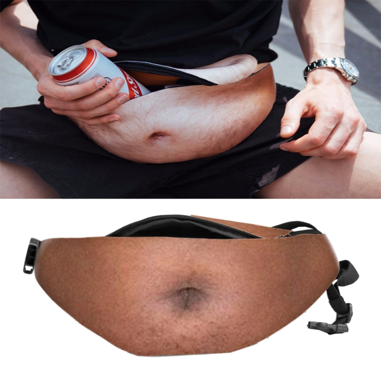 Creative Funny Anti-harassment Artificial Belly Shape Outdoor Bags, Multifunctional Portable Unisex Sports Belly Waist Bag