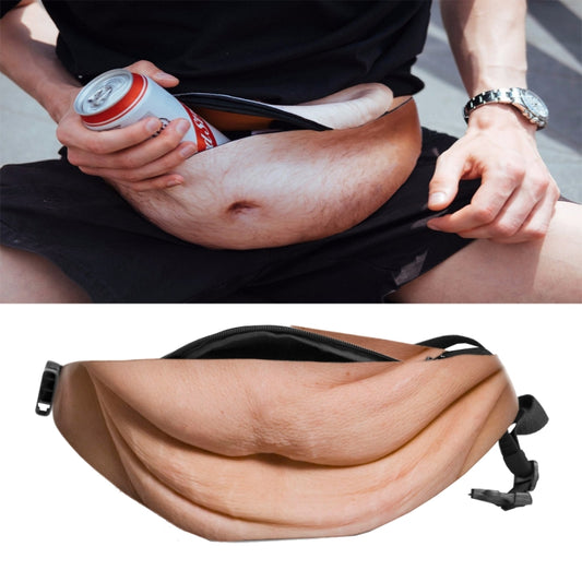 Creative Funny Anti-harassment Artificial Belly Shape Outdoor Bags, Multifunctional Portable Unisex Sports Belly Waist Bag