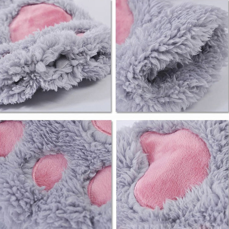 Winter Lovely Cartoon Cat Claw Lady Gloves Thick Warm Fluffy Paws Half Finger Gloves