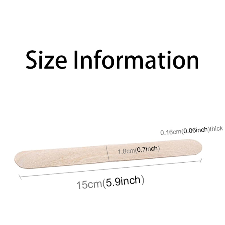 100 PCS 15cm Wooden Spatulas Wipe Wax Tools Ice-cream Bar Sticks