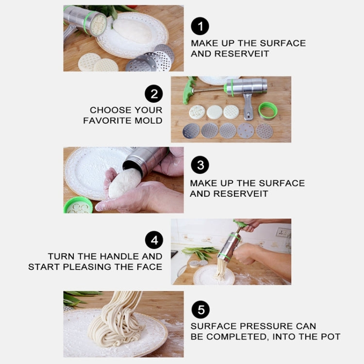 3 Molds Household Manually Small Stainless Steel Pressing Style Handhold Noodle Machine