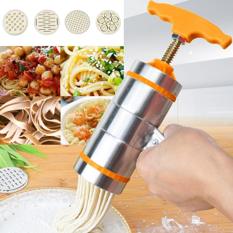 4 Molds Household Manually Small Stainless Steel Pressing Style Handhold Noodle Machine