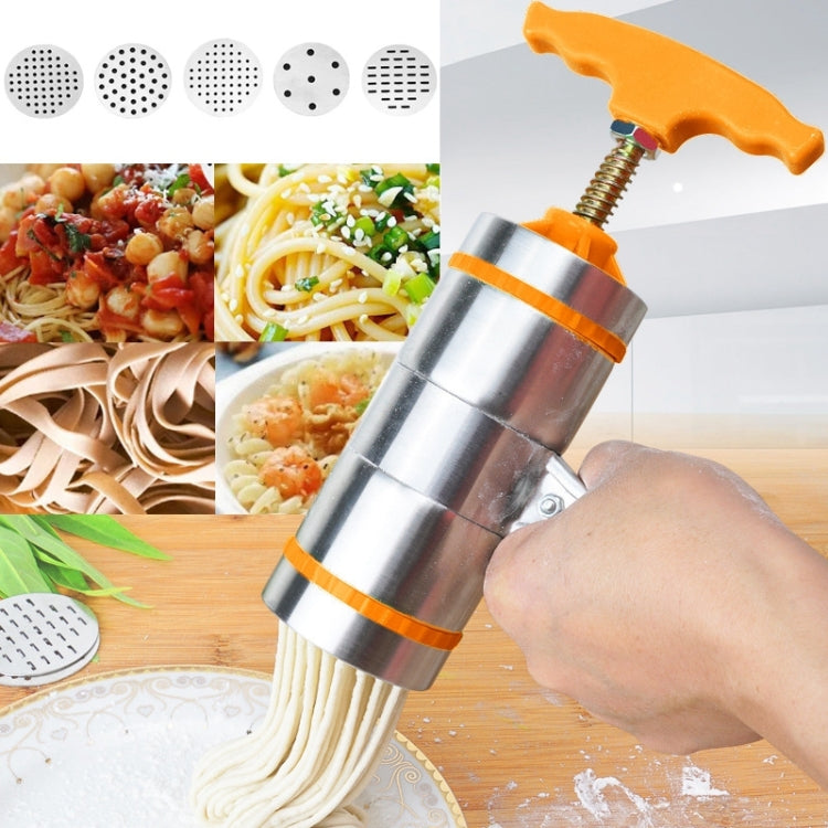 5 Molds Household Manually Small Stainless Steel Pressing Style Handhold Noodle Machine