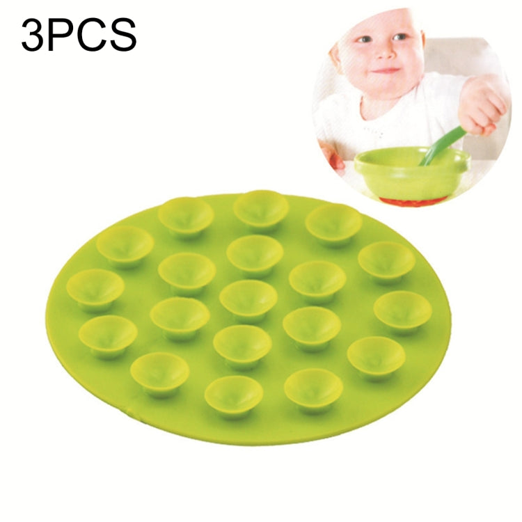 3pcs Baby Double-sided TPR Anti-skid Pad Strong Suction Placemat, Size:10.5*10.5*1.3cm Random Color Delivery