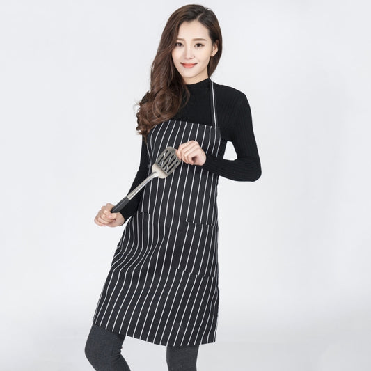 Black and White Stripes Unisex Chef Waiter Barista Aprons Work Aprons