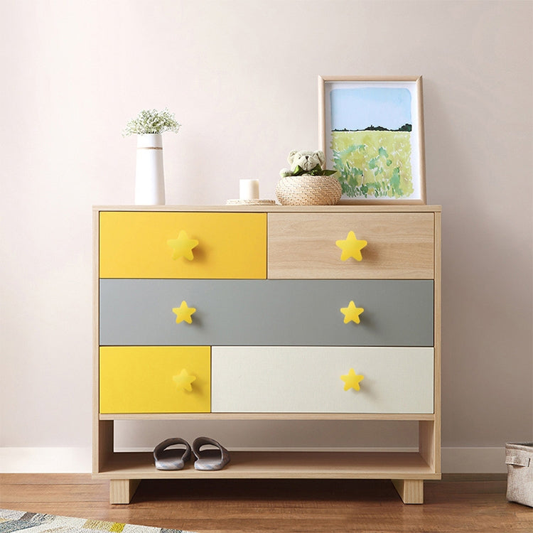 Little Yellow Star Pattern Shockproof Modern Cartoon Children Drawer Cabinet Handle