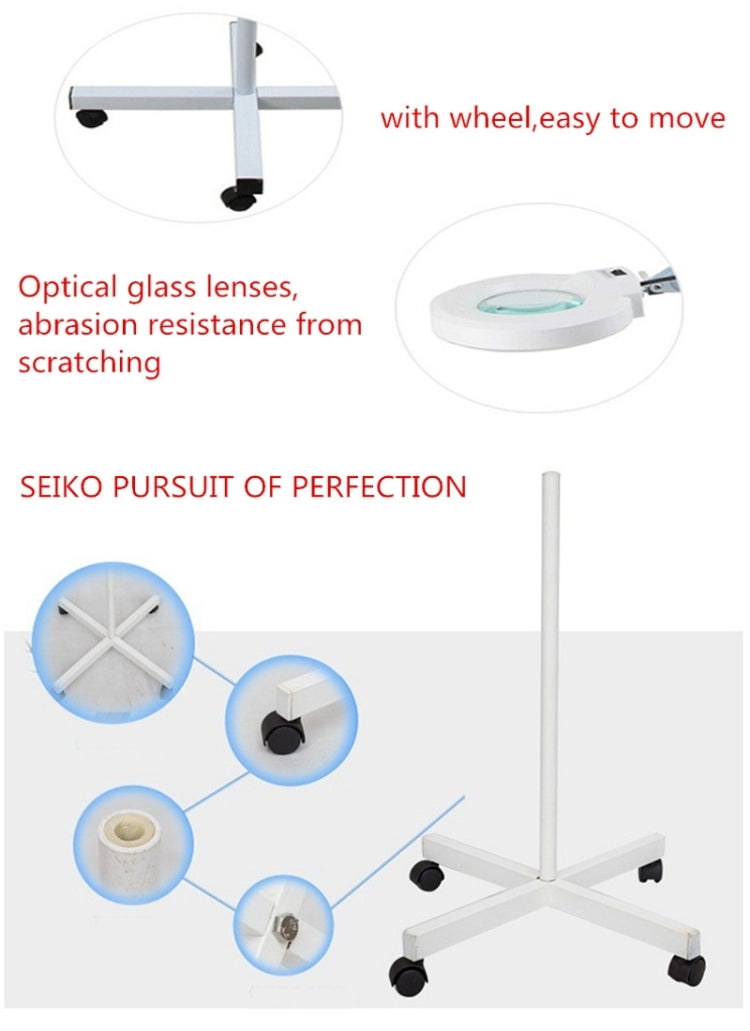 5X Foldable Swing Arm Desk Table Mount Magnifier with Lamp Light for Facial Tattoo Eyebrow Nail Salon Beauty, Cool White Light