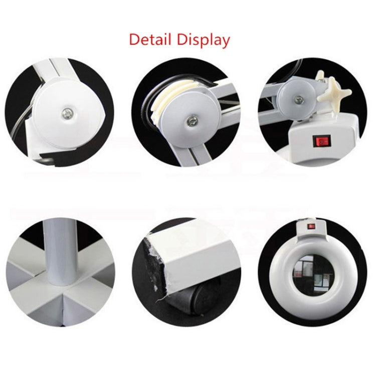 5X Foldable Swing Arm Desk Table Mount Magnifier with Lamp Light for Facial Tattoo Eyebrow Nail Salon Beauty, Cool White Light