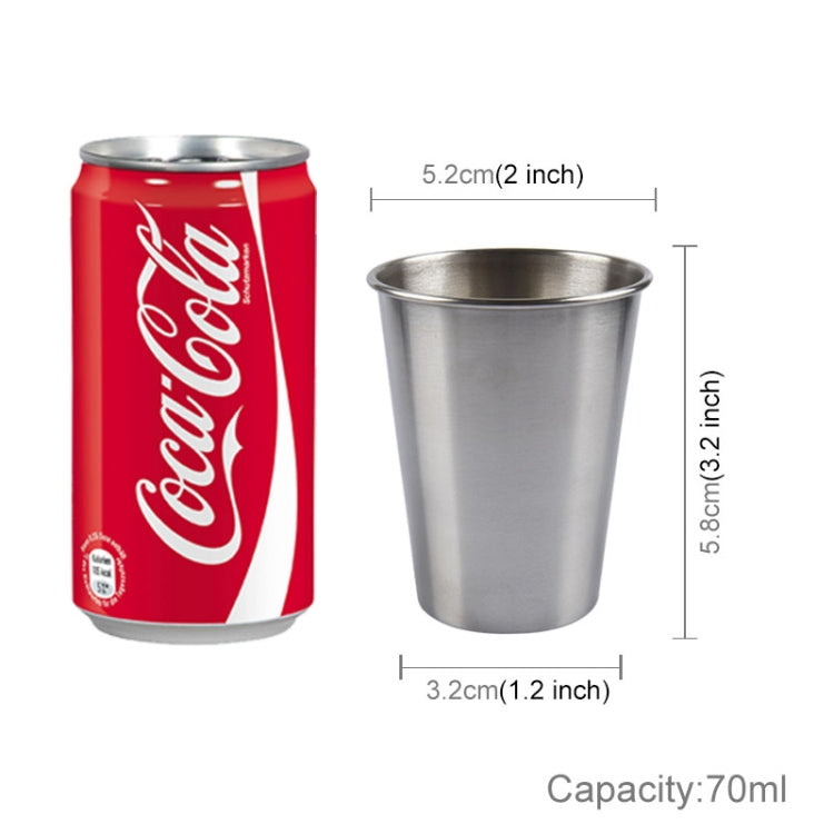 70ml Single Wall Electropolished Stainless Steel Brief Wine Cup(Silver)