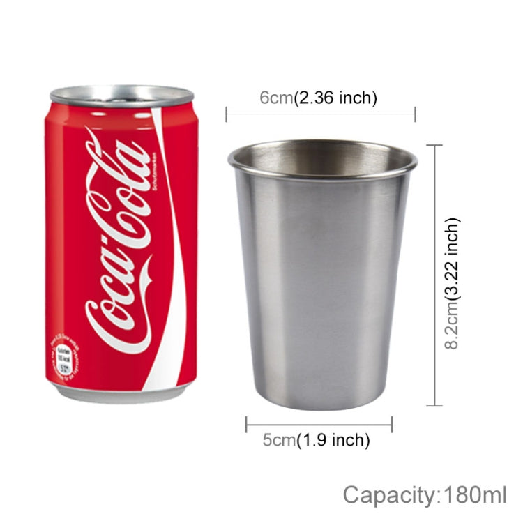 180ml Single Wall Electropolished Stainless Steel Brief Wine Cup(Silver)