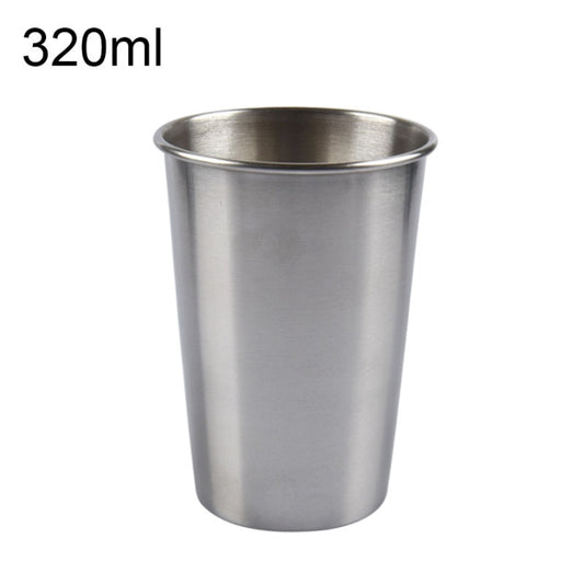 320ml Single Wall Electropolished Stainless Steel Brief Wine Cup(Silver)