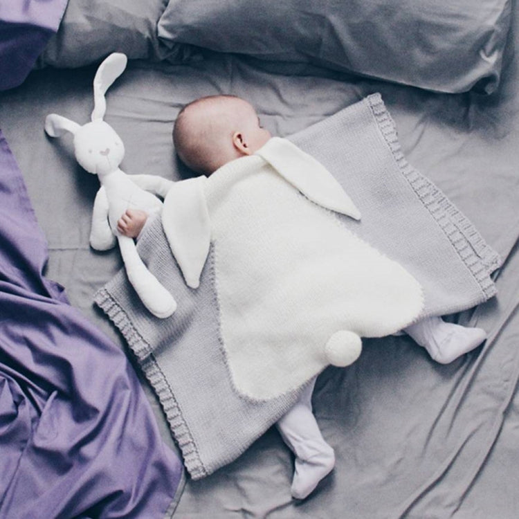 Rabbit Pattern Stereoscopic Ears Baby Knitted Blanket