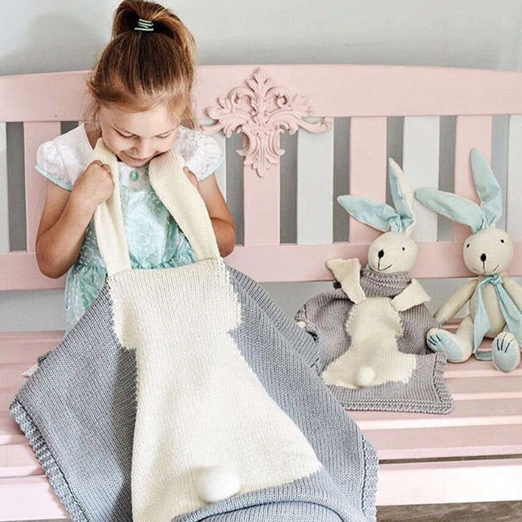 Rabbit Pattern Stereoscopic Ears Baby Knitted Blanket
