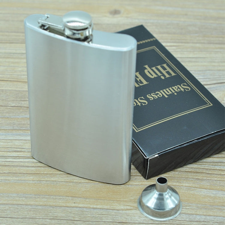 225mL (8oz) Outdoor Sports Handy Home Travel Wild Stainless Steel Portable Hip Flask(with Small Funnel)(Silver 225mL (8oz))
