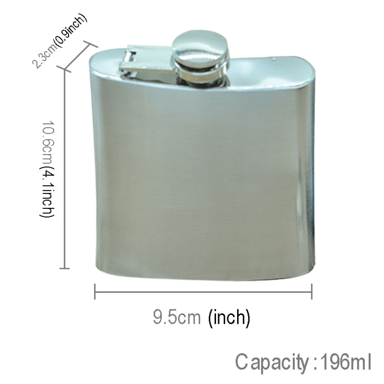 196mL (7oz) Outdoor Sports Handy Home Travel Wild Stainless Steel Portable Hip Flask(with Small Funnel)(Silver 196mL (7oz))