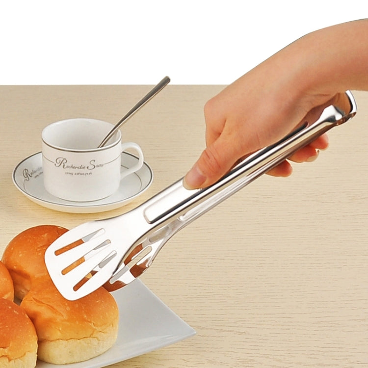 Stainless Steel Barbecue Steak Clip Tongs BBQ Roasting Shovels Leak Steak Shovel Spatula Food Clamp Bread Clips, Length: 24cm