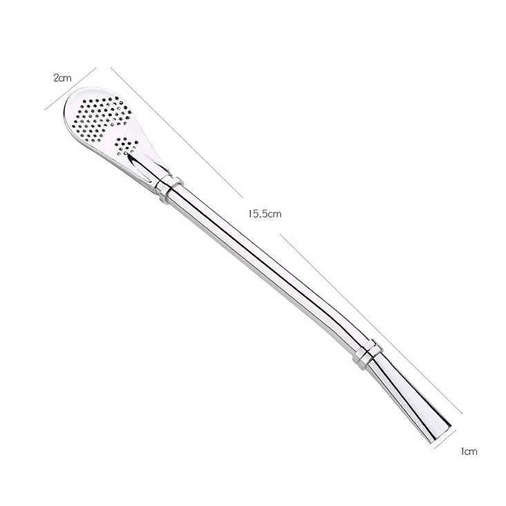 Stainless Steel Tea Leaf Filtered Drinking Straw Herb Tea Filter Tea Strainer Juice Cafe Coffee Stirring Spoon