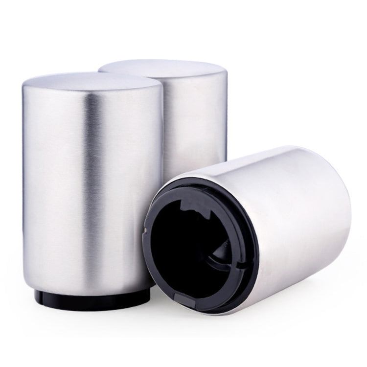 Magnetic Automatic Beer Bottle Cap Opener Stainless Steel Push Down Beer Opener Kitchen Gadgets, Size: 8.5 x 5.2cm