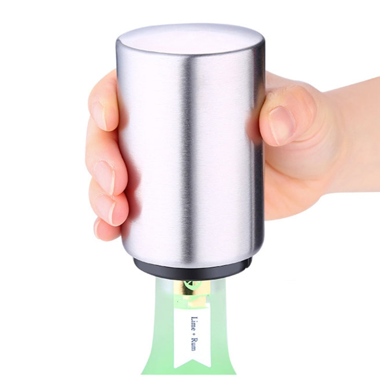 Magnetic Automatic Beer Bottle Cap Opener Stainless Steel Push Down Beer Opener Kitchen Gadgets, Size: 8.5 x 5.2cm