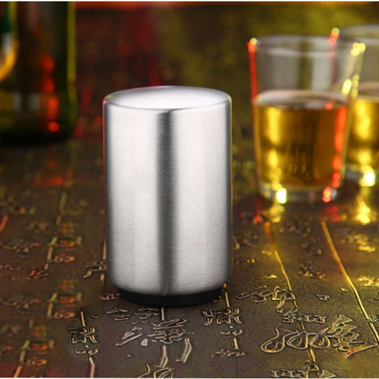 Magnetic Automatic Beer Bottle Cap Opener Stainless Steel Push Down Beer Opener Kitchen Gadgets, Size: 8.5 x 5.2cm