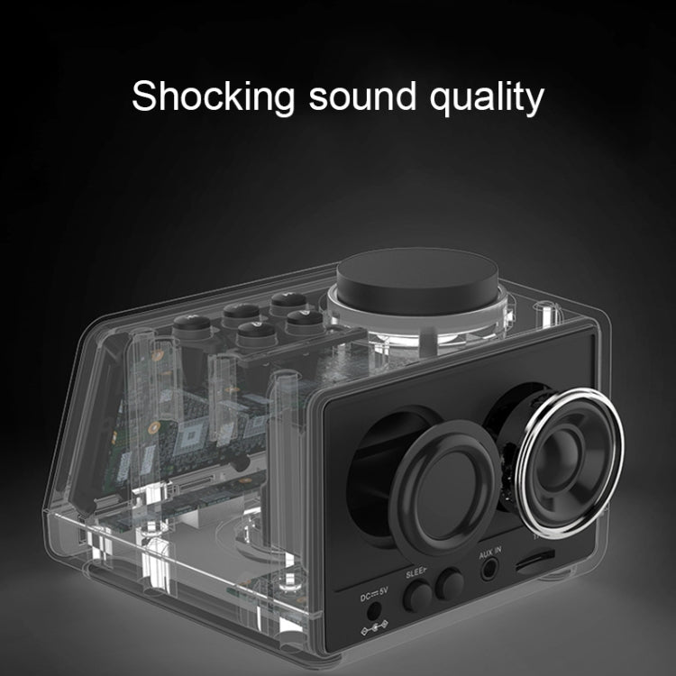 K11 Bluetooth Alarm Clock Speaker Creative Digital Music Clock Display Radio with Dual USB Interface, Support U Disk / TF Card / FM / AUX, EU Plug