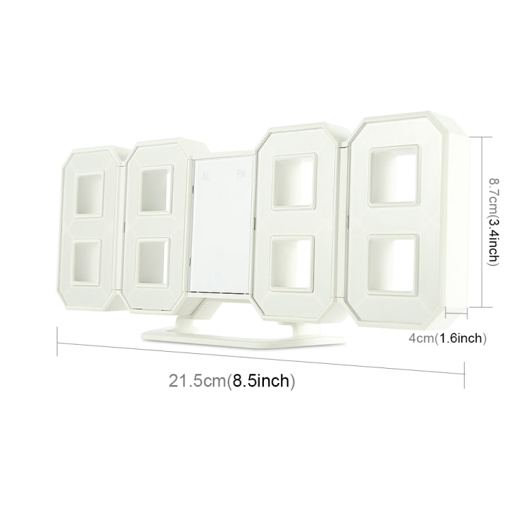 Multi-Function Large 3D LED Digital Wall Alarm Clock with Snooze Function, 12/24 Hours Display for Home, Kitchen, Office, DC 5V, CE Certificated