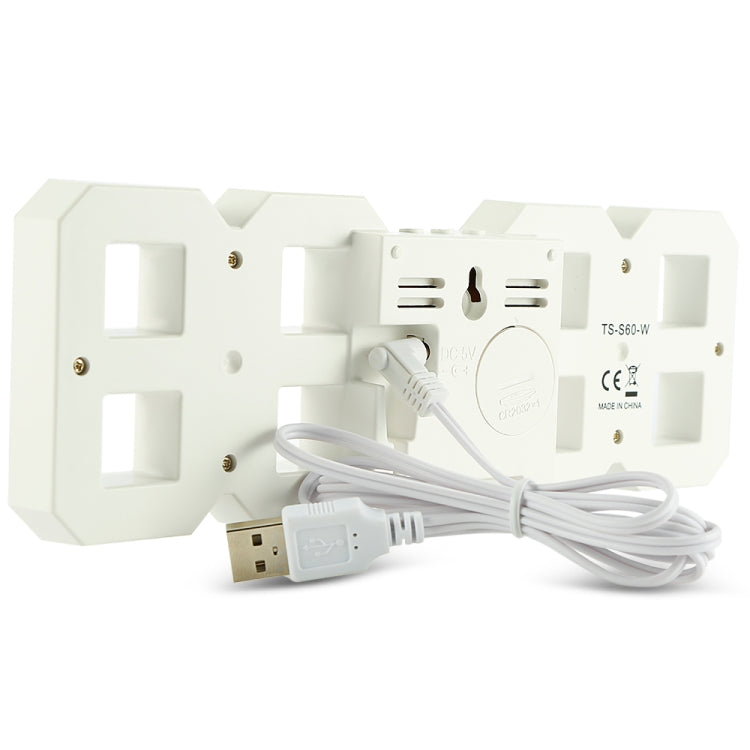 Multi-Function Large 3D LED Digital Wall Alarm Clock with Snooze Function, 12/24 Hours Display for Home, Kitchen, Office, DC 5V, CE Certificated