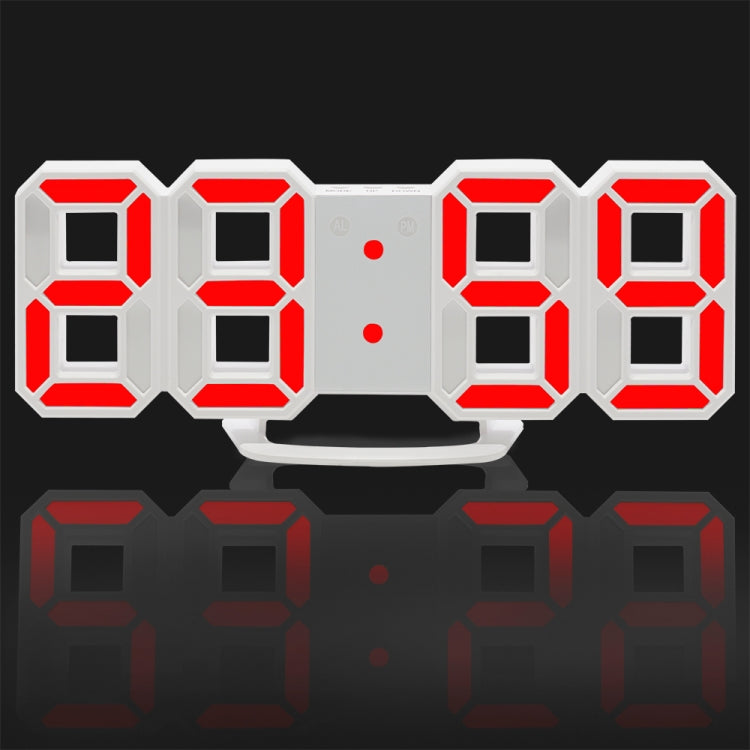 Multi-Function Large 3D LED Digital Wall Alarm Clock with Snooze Function, 12/24 Hours Display for Home, Kitchen, Office, DC 5V, CE Certificated, White Body Red Characters, White Body White Characters, White Body Green Characters                       ...