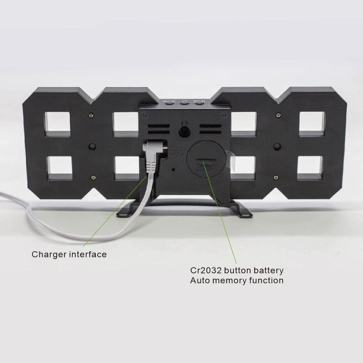 Multi-Function Large 3D LED Digital Wall Alarm Clock with Snooze Function, 12/24 Hours Display for Home, Kitchen, Office, DC 5V, CE Certificated