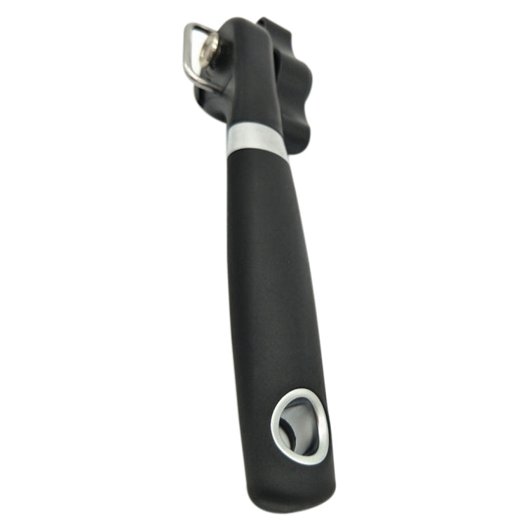 Single Handle Professional Ergonomic Manual Side Cut Can Opener Bottle Opener (Black)