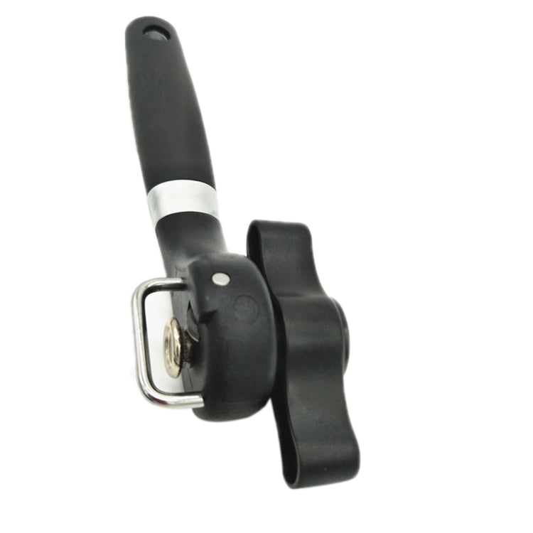 Single Handle Professional Ergonomic Manual Side Cut Can Opener Bottle Opener (Black)