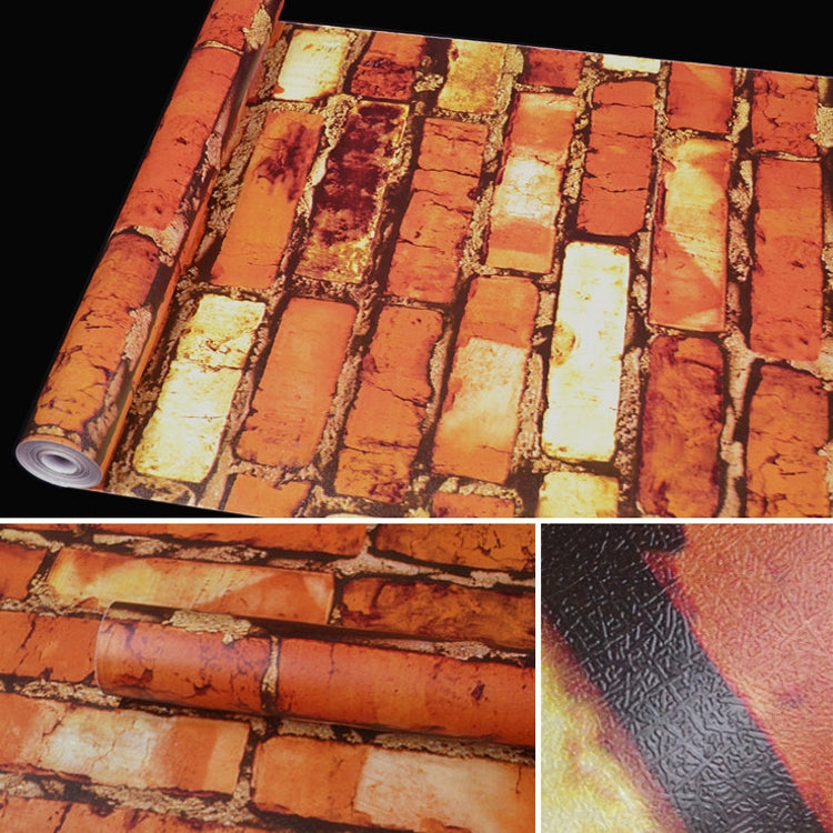 Rainbow Stone Rainbow Stone Creative 3D Stone Brick Decoration Wallpaper Stickers Bedroom Living Room Wall Waterproof Wallpaper Roll, Size: 45 x 1000cm