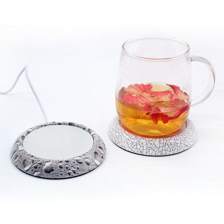 Wood Grain Marble Design USB Desktop Mug Cup Warmer Tea Coffee Drinks Heating Mat Pad, Random Color Delivery