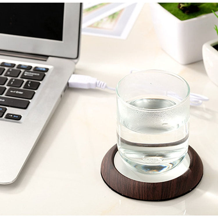 Wood Grain Marble Design USB Desktop Mug Cup Warmer Tea Coffee Drinks Heating Mat Pad, Random Color Delivery