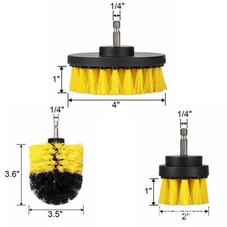 3 PCS Bathroom Kitchen Cleaning Brushes Kit for Electric Drill