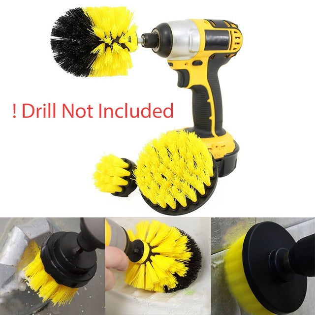 3 PCS Bathroom Kitchen Cleaning Brushes Kit for Electric Drill