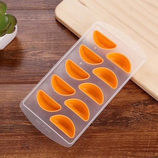 Orange Shaped Silicon Ice Cube Tray / Ice Mold Random Color