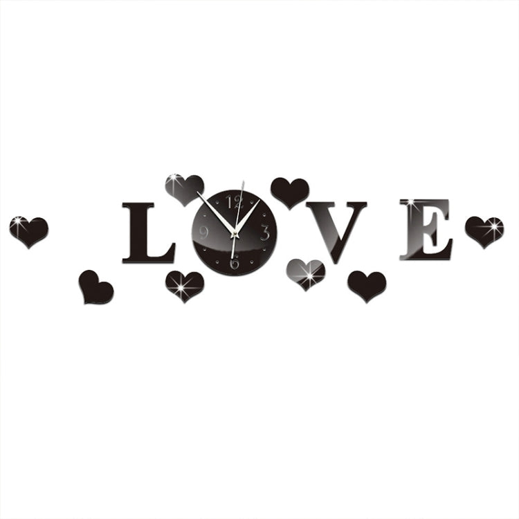 Creative LOVE Clock Acrylic Mirror DIY Wall Sticker