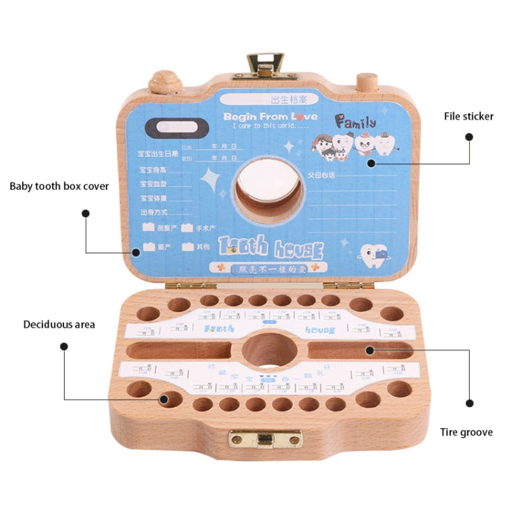 Creative Wooden Children Camera Deciduous Tooth Preservation Box Baby Teeth Tooth House Storage Box