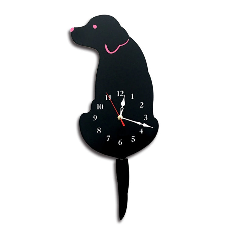 Home Office Bedroom Decoration Battery Operated Dog Shaped Wall Clock with Swinging Tails, Size : 42 x 18cm