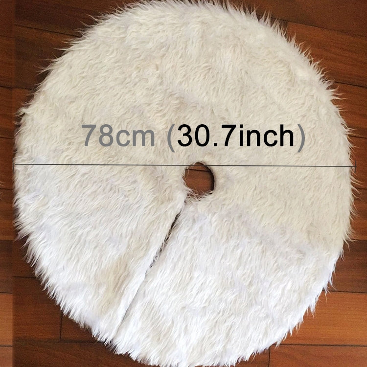 Christmas Tree Plush Skirt White Round Ornament Decoration, Diameter: 78cm