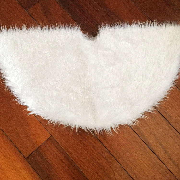 Christmas Tree Plush Skirt White Round Ornament Decoration, Diameter: 78cm