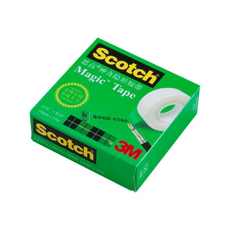 Scotch 810 Magic Invisible Tape Transparent Writing Repair Traceless Copying Tape, Size: 33m x 12.7mm
