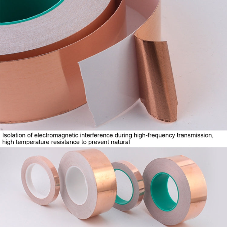 Pure Copper Double-sided Conductive Copper Foil Tape Signal Masking Tape, Size: 20m x 10mm