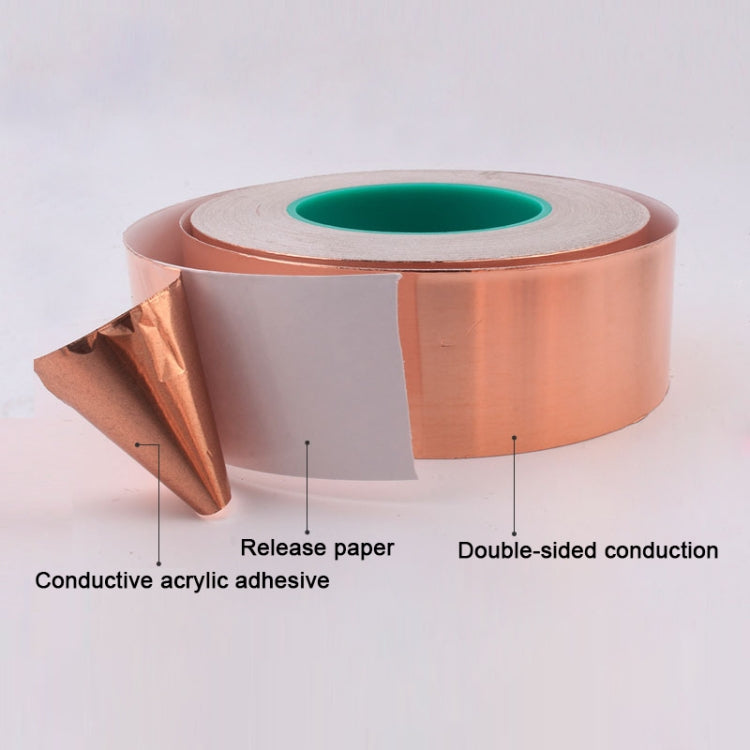 Pure Copper Double-sided Conductive Copper Foil Tape Signal Masking Tape, Size: 20m x 6mm