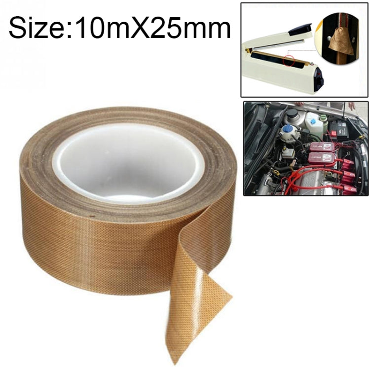 Teflon High Temperature Resistant Cloth Tape Sealing Machine Heat Insulation Tape, Size: 10m x 25mm