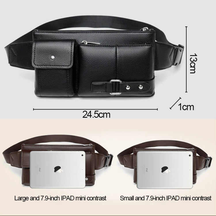 Universal Outdoor Men Shoulder Messenger Bags Retro Men Waist Bag, Size: S (24.5cm x 13cm x 1cm)
